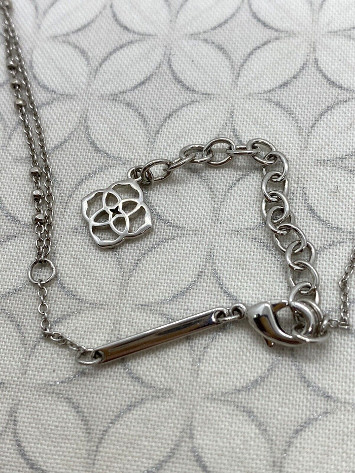 Kendra Scott Ari Heart Multi Strand Necklace in Silver Tone Used eBay