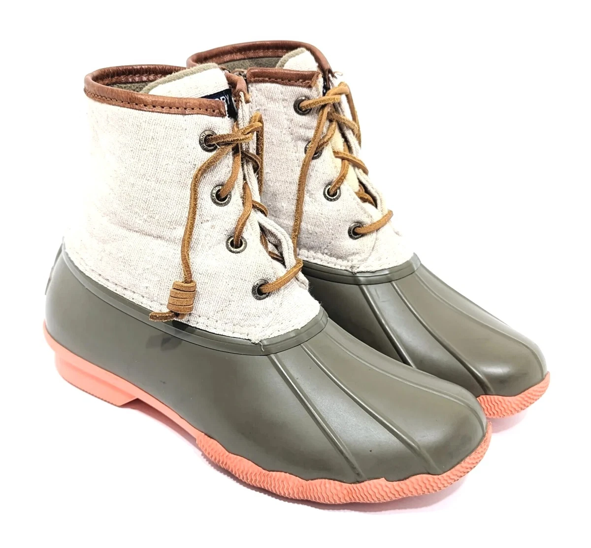 Orange sperry on sale duck boots