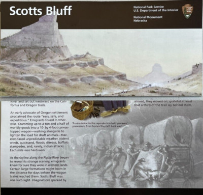 New SCOTTS BLUFF NM - NE  NATIONAL PARK SERVICE UNIGRID BROCHURE Map  FREE S/H