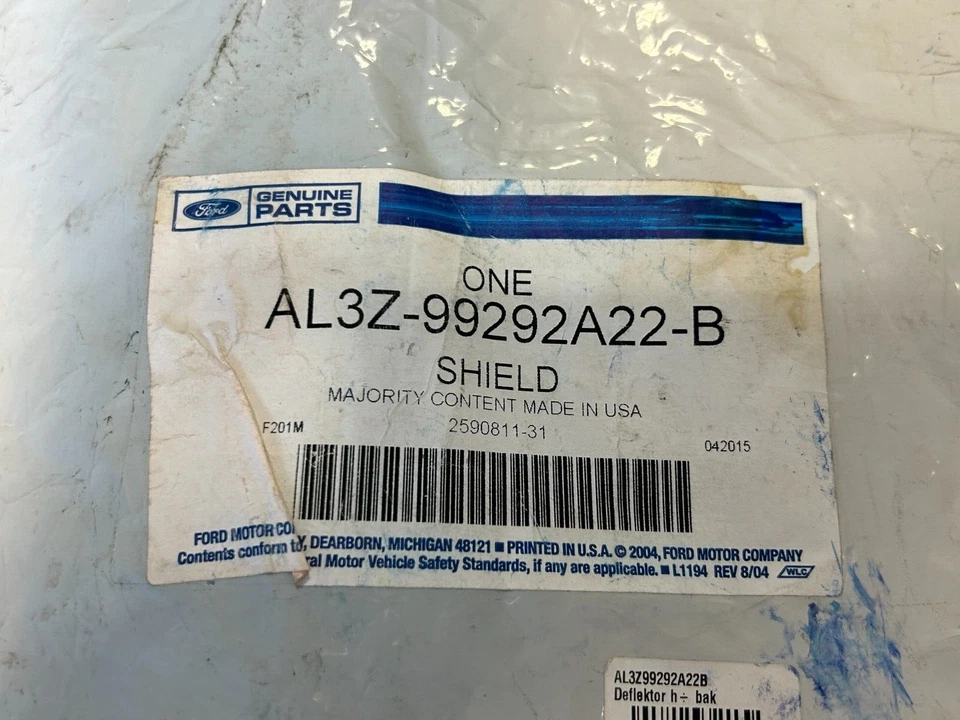 Deflector inferior lado pasajero derecho repuestos originales Ford F-150 AL3Z-99292A22-B Foto 2 de 4