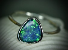 beautiful sterling silver Aussie opal doublet ring