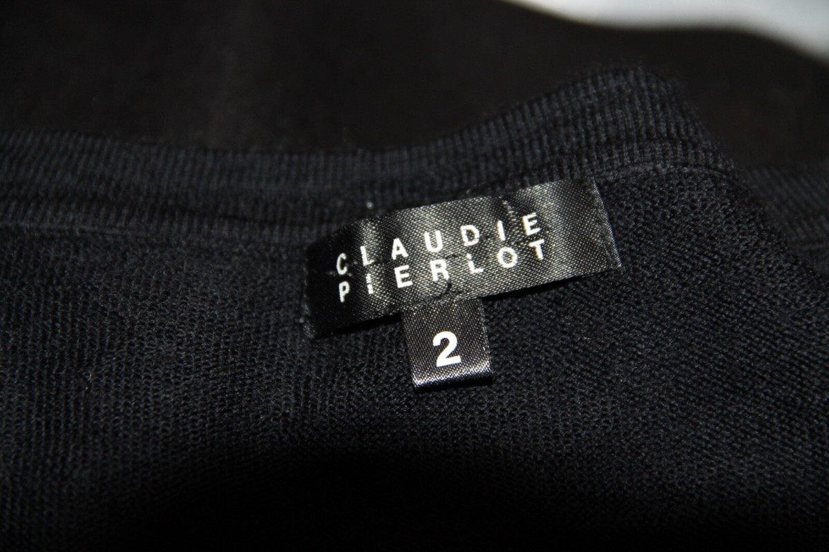 Robe Pull Noire Claudie Pierlot - Taille 38, Mini, Laine, Très Bon état