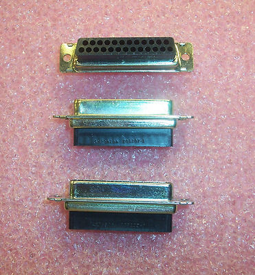 QTY (20) 25 POSITION D-SUB HOUSING RECEPTACLES DB-25 HDP-20 SIZE 8 205207-1 AMP