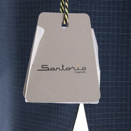 Sartorio Kiton NWT 100% Wool Sport Coat Size 54R (44R US) In Blue w/ Green Check - Picture 13 of 14