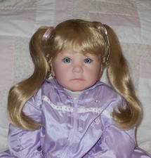 Kemper JANEY Doll Wig SIZE 14/15 BLONDE Long Ponytails SKIN Part Bangs NWT
