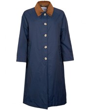 Barbour X Alexa Chung Trench Coat Navy Wax Nylon Cotton Tartan Navy Uk 6/8 Usa 2