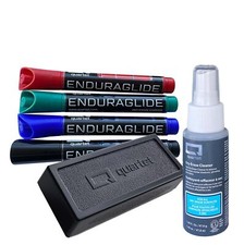 Quartet Erase Markers Accessory Kit Includes 4 Chisel Point EnduraGlide