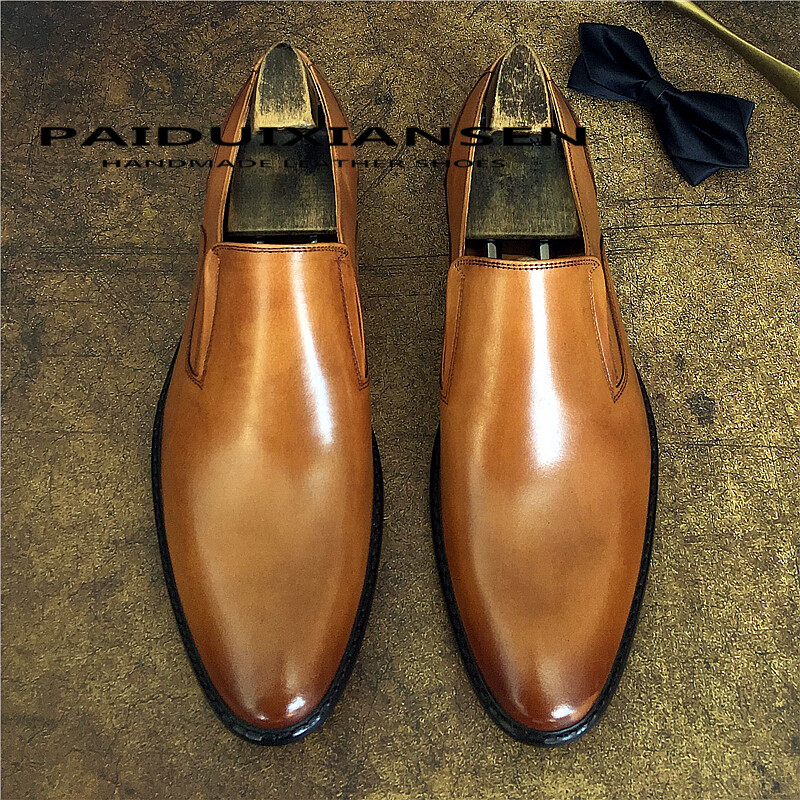 SAOLA Scarpe uomo business eleganti formali a punta slip on pelle bovina vera pelle di mucca inglesi