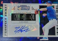 👀 Cracked Ice 📰 2019 Panini Contenders Nico Hoerner Cubs 🐻⚾ Auto #06/23 📈