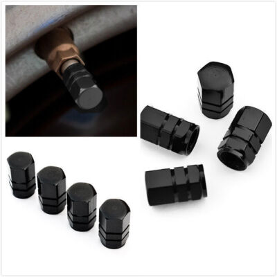 8PCS Black Hex Alloy Tire Air Valve Stem Cap Fits Most Cars, Trucks & SUVs 
