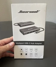 Hiearcool UCN3270 Multiport USB C Hub Adapter Ethernet 4 USB Ports Station New