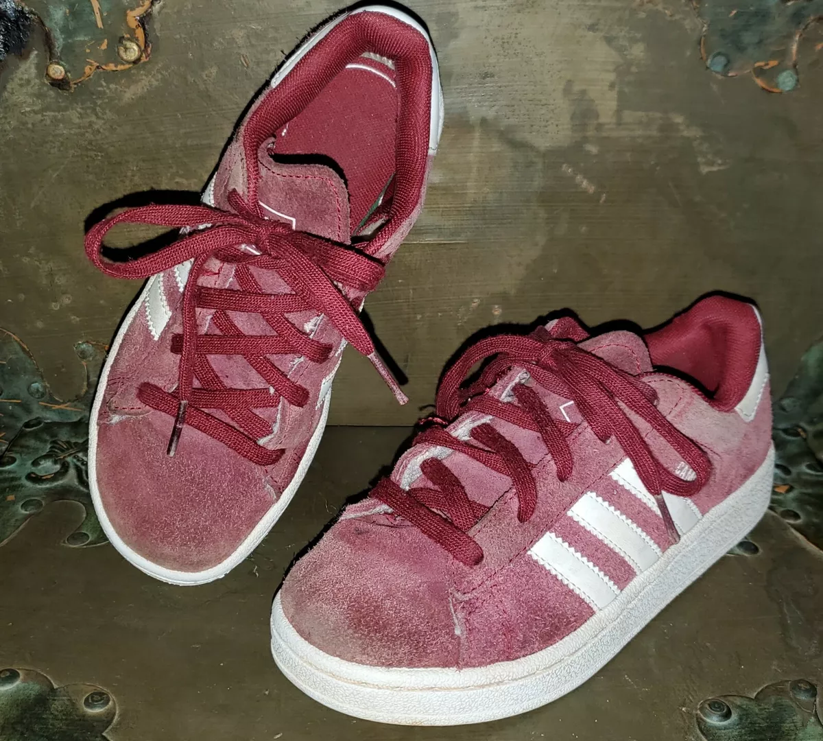 Adidas Campus Burgundy Red Suede Kids 1 Shoes Sneakers eBay