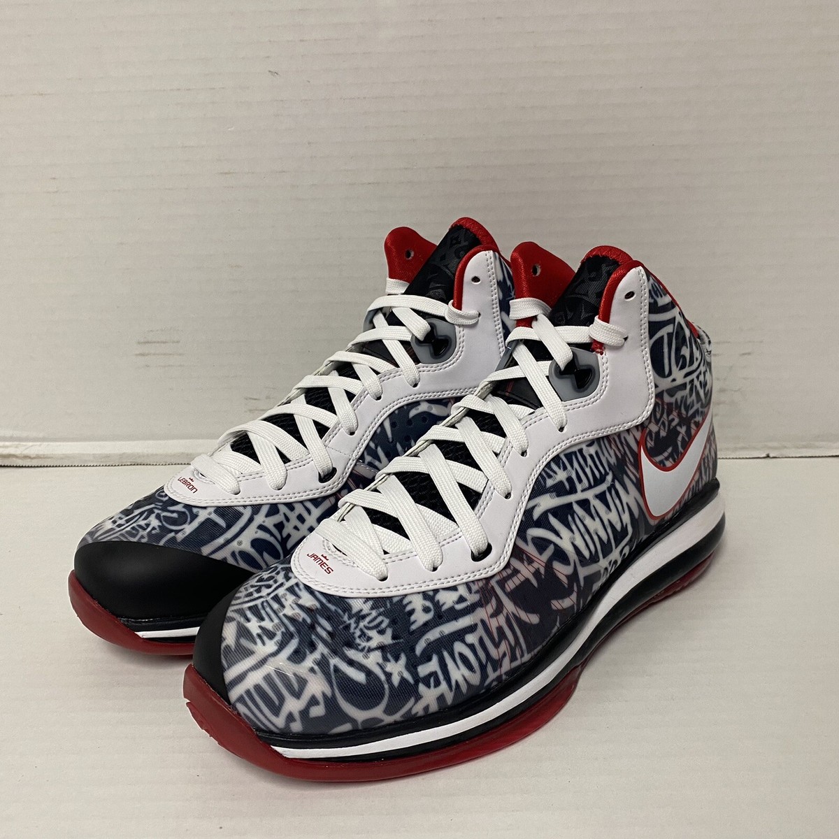 Nike Lebron VIII 8 QS Graffiti Black White Sport Red DD8306