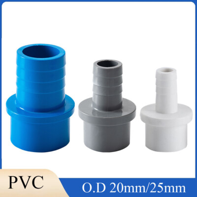 PVC Fitting Klebemuffe x Schlauchtülle, Tülle 5-20 mm Muffe 20, 25 mm Weiß, Blau
