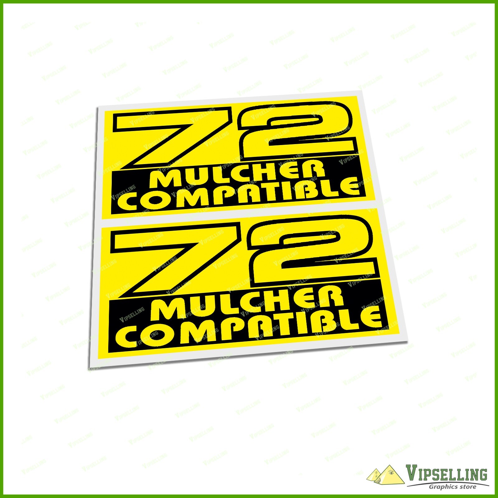 72 Mulcher Compatible Mower Deck Decals Stickers 7.75x3.5