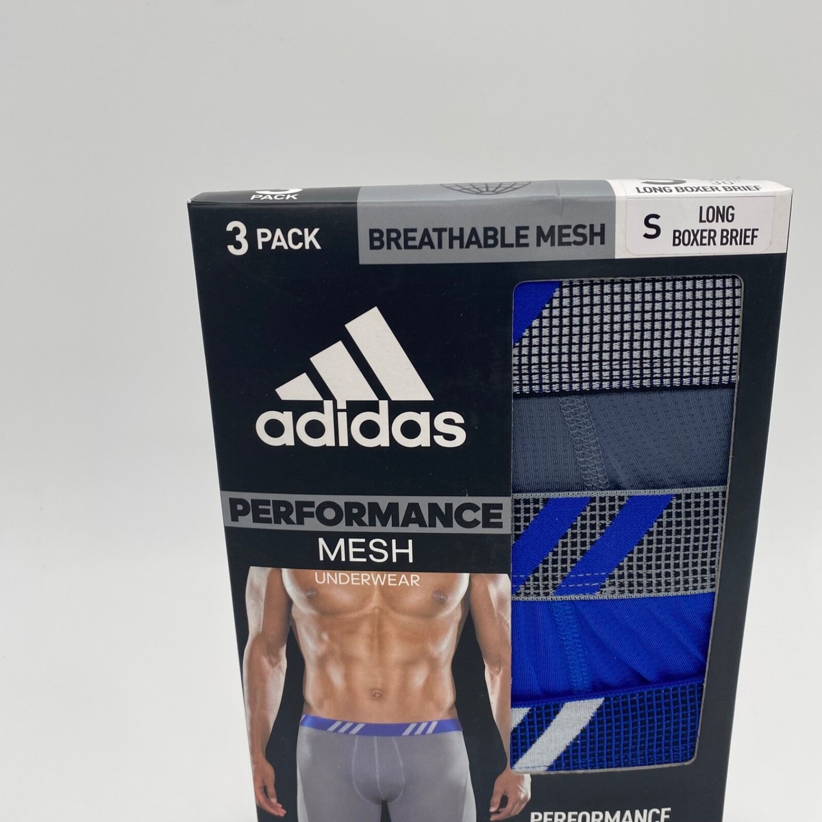 adidas Men's Sport Performance Mesh Long Boxer Brief Underwear