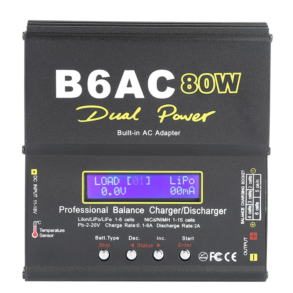 B6AC 80W Digital LCD Balancer Ladegerät Für Li-ion Li-Po NiCd Ni-MH RC Batterie✉ - Bild 3 von 4