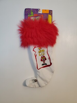 Dr. Seuss How The Grinch Stole Christmas Cindy Lou Who Graphic  Stocking NEW 