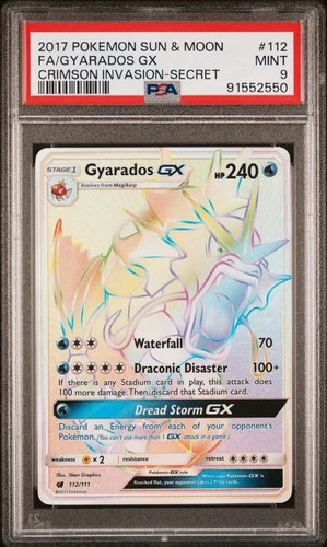 Pokémon Gyarados GX (Secret) 112/111 Sm-Crimson Invasion Holo PSA 9