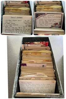 Lot of Vintage Handwritten Typed Clippings Recipes In Cardboard File Box