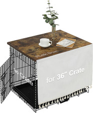Dog Crate Topper Wood for 48 42 36 24 Inch Cages, Table Topper with Tassel Curta