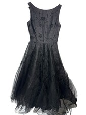 A.B.S Allen Schwartz Beaded Tulle Fit Flare Midi Cocktail Dress 10 Formal