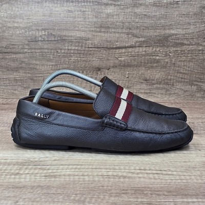 Bally Pearce Loafers Men's Size 9 Brown Leather Slip On Shoes Made In Italy