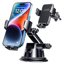 Car Phone Holder Mount, Military-Grade Suction  Super Sturdy Base 3 in 1