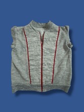 Vintage Donmoor Polo Shirt Size 6T Gray Red Vest Layer Made in USA 70s 80s