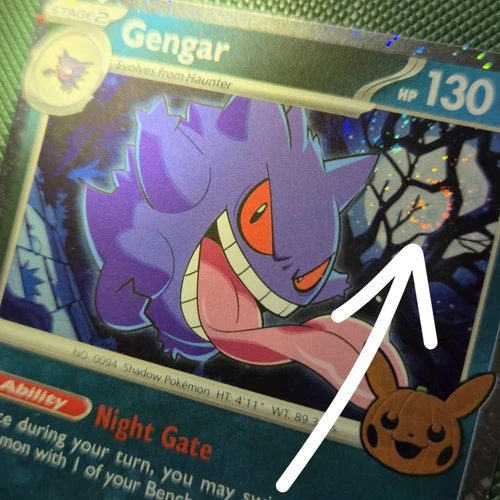 DOUBLE WHOLE SWIRL 🌀💫 BLEED Gengar 057/091 Trick Halloween Holo Pokemon Card