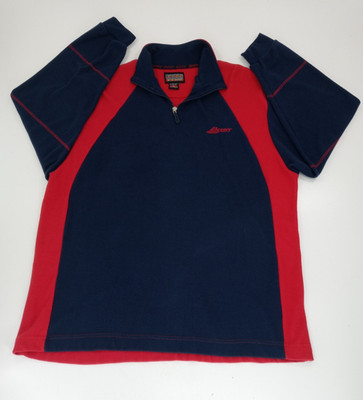Vintage Y2K Boss by IG Design Men's 1/4 Zip Pullover Long Sleeve Blue Red Sz XL