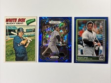 Bucky Dent 1977 Topps & 2024 Blue Ice Prizm & 2025 Blue Velocity Prizm