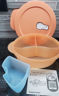 Tupperware Crystalwave plus Microwave dish 3 1/4 cups! New has a cold cup to FS!