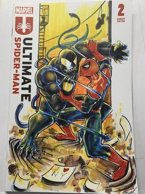Ultimate Spider-Man 2 Original Sketch Cover Variant Venom Homage