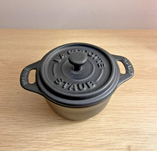 Staub La Cocotte Mini Ceramic Round Oven Pie Dish / Pot with Lid - Black