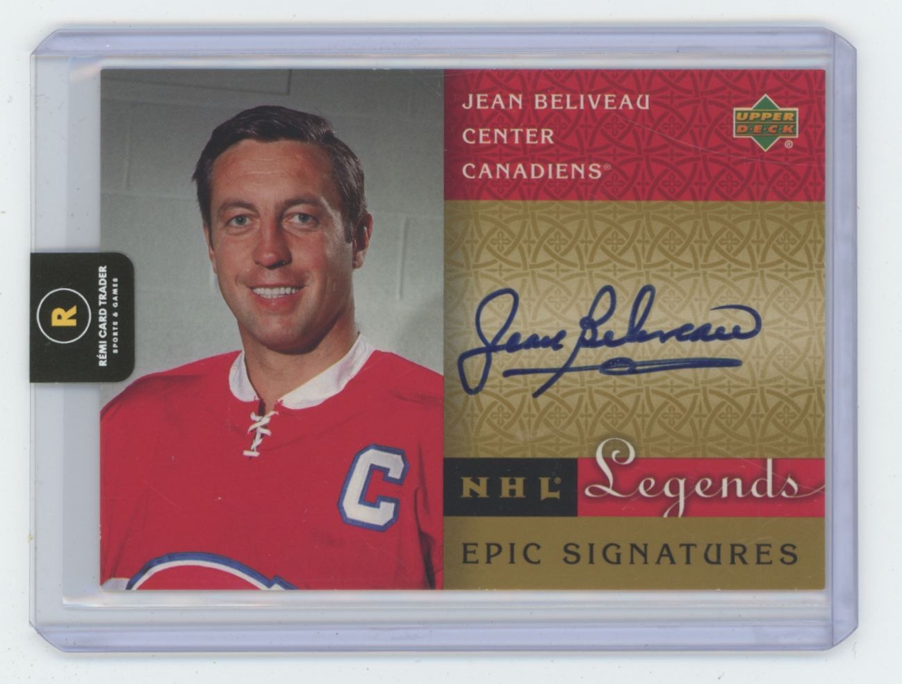 2001-02 Upper Deck Legends Epic Signatures Jean Beliveau Auto #JB Montreal