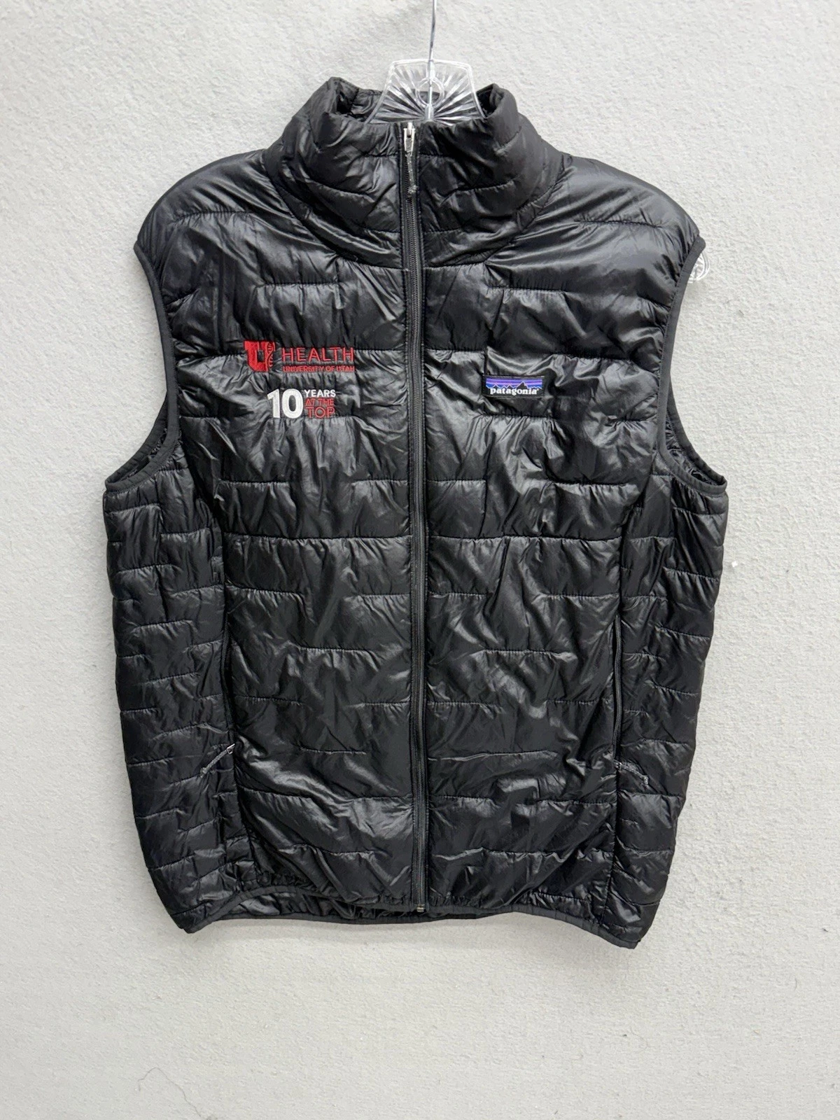 Patagonia Nano Puff Vest Mens Medium Primaloft Insulated Black Puffer U of Utah