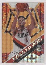 2019 Panini Mosaic Will to Win Fluorescent Orange Prizm 19/25 CJ McCollum #1 0d3