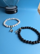 Couples Bracelets Magnetic Best Friends Beaded Black White Matching Jewelry