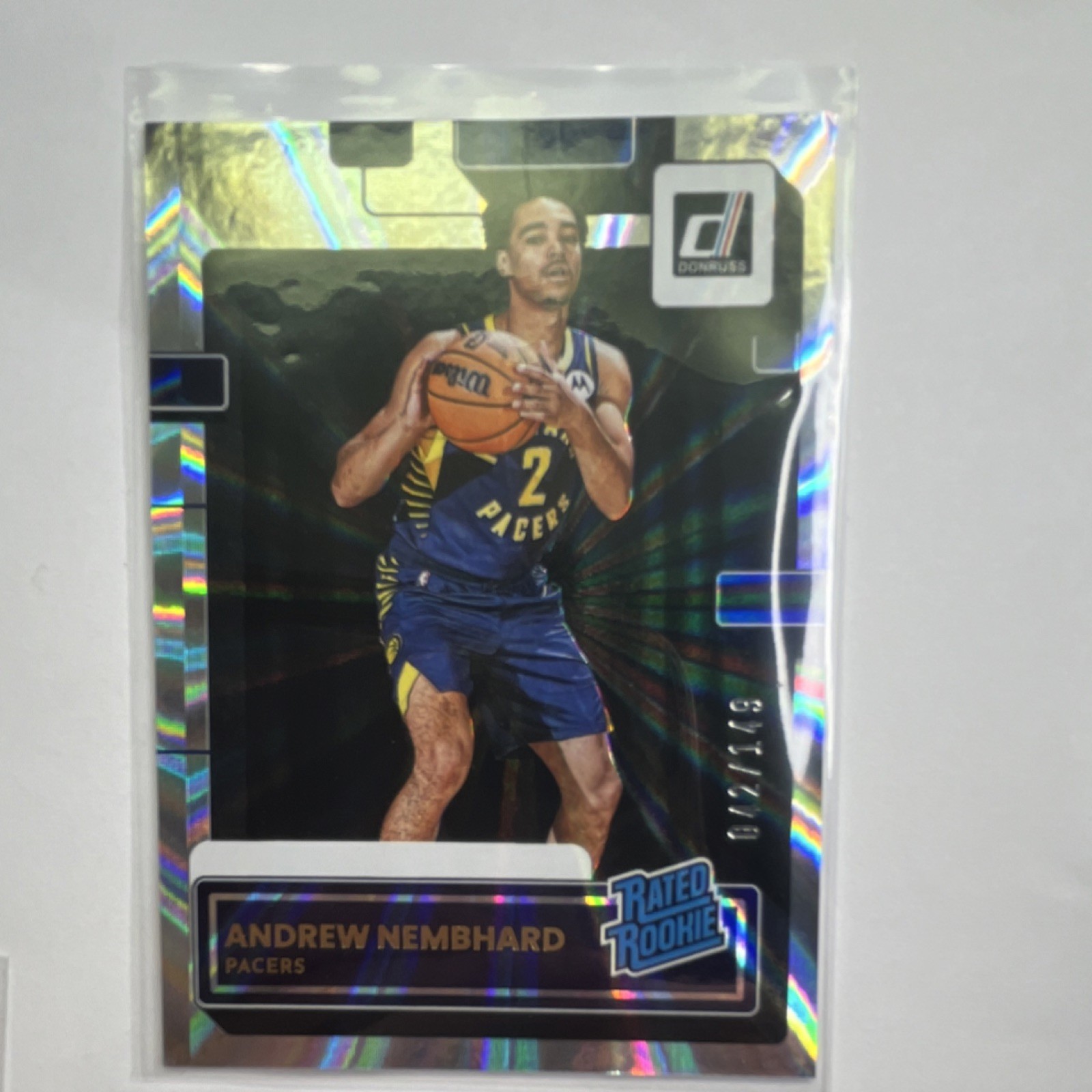 Panini 2022-23 Donruss Rated Rookie Andrew Nembhard #231 Serial /149 Pacers NBA
