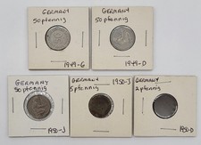 Vintage 1949-1950 Foreign Coins Germany Pfennig (Lot Of 5)