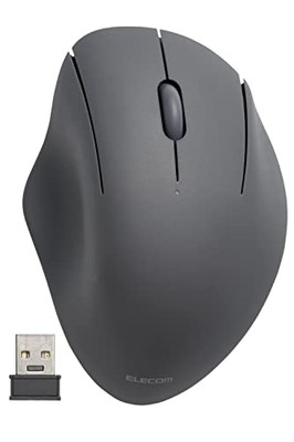 ELECOM Kabellose Maus Ergonomische Form 2,4 GHz mit Empfänger Silent Click