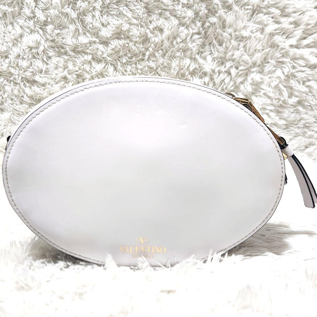 Valentino Garavani VLTN Logo Rockstud White Crossbody Bag, Leather, Pre-Owned J thumbnail 5