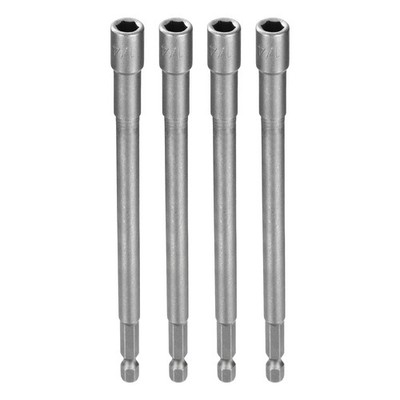 4pcs Nut Driver Drill Bit 1/4'' 6-Point Socket 1/4'' Hex Shank Magnetic Nut Setter