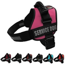 ALBCORP Service Dog Vest Harness - Reflective No-Pull w/Handle  Patches