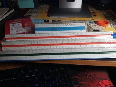 Staedtler Ruler Set of 3 12''- Engineer Drafting Triangular measuring tools +