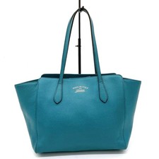 GUCCI Borsa a tracolla con grana borsa a mano pelle magnetica blu turchese dal Giappone