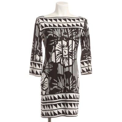 Diane von Furstenberg Kleid 36 US 6 Weiß Schwarz