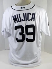 2017 Detroit Tigers Edward Mujica #39 Game Used White Jersey Mr. I Patch 50 694