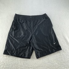 Vtg Nike Dazzle Basketball Shorts Mens Sz Large Black Silver Tag Shiny Flaw